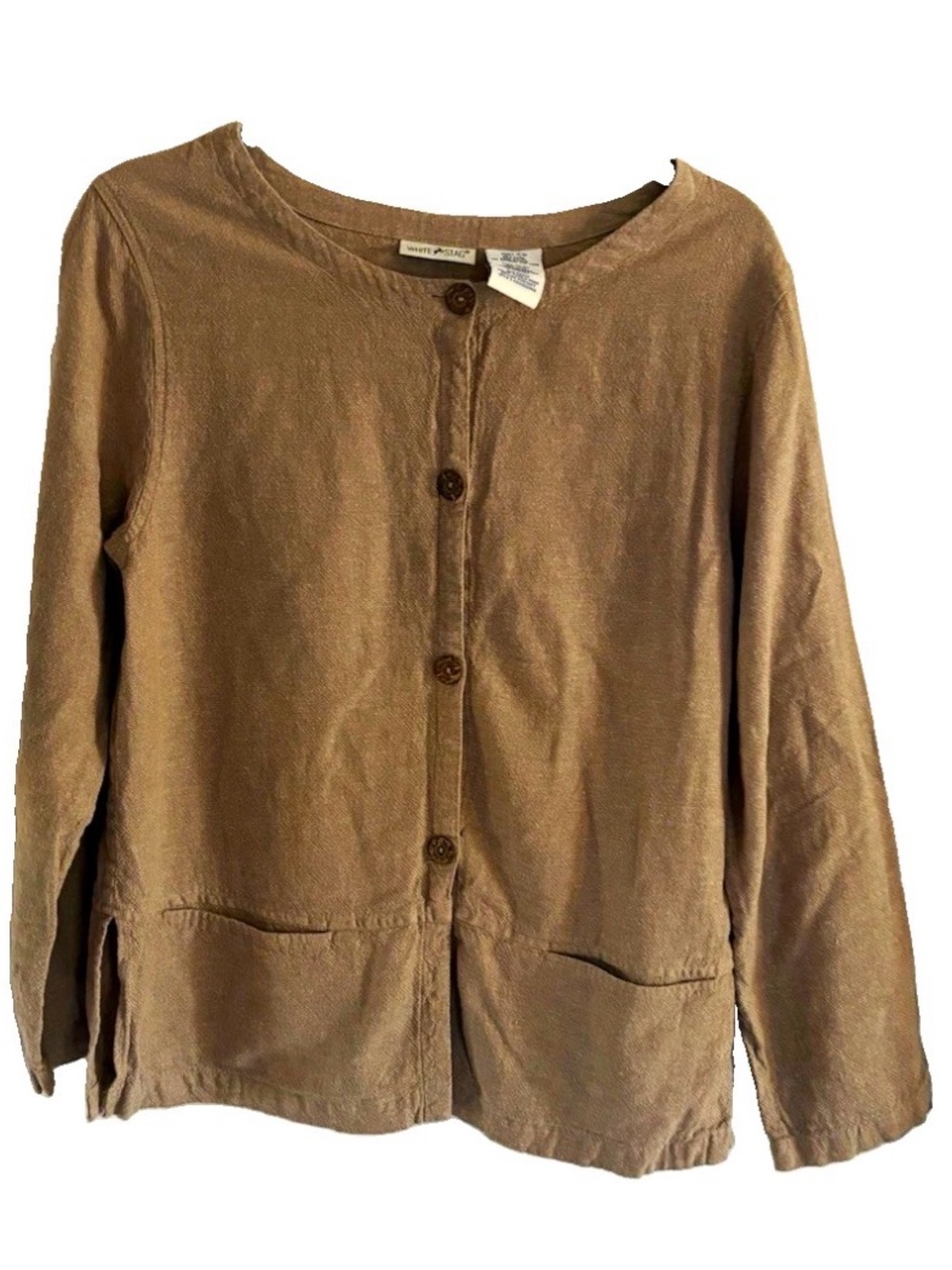 Farmcore Earthy Minimalist Lagenlook size S natural vibe linen top jacket blouse